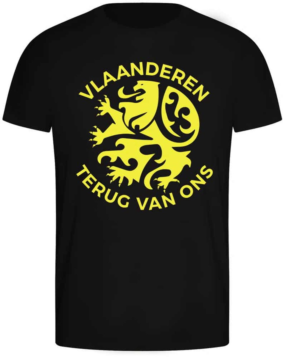 T-shirt Vlaanderen terug van ons zwart maat Large